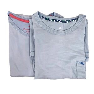 Tommy Bahama Bundle of Two (2) T Shirts Mens XXL Sky Blue Pima Cotton Relax Soft